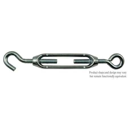 Midwest Fastener 1/4" x 5-1/4" Zinc Plated Steel Eye-Hook Turnbuckle 10PK 52358